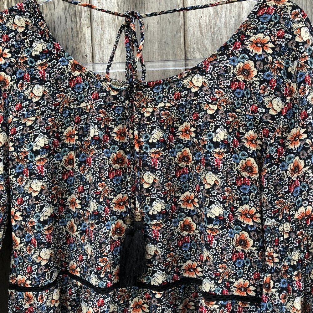 Knox Rose Floral Boho Long Sleeve Blouse Small - Picture 7 of 10